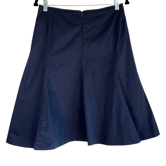 Esprit Collection Flared A-Line Skirt Navy Blue Size 6 Office Siren Academia - Picture 2 of 6